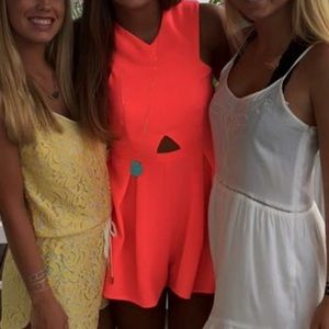 mink pink neon pink romper